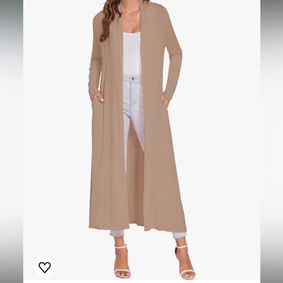Bluetime Floor Length Open Front Cardigan Lightweight Long Sleeve with P… - Picture 1 of 6
